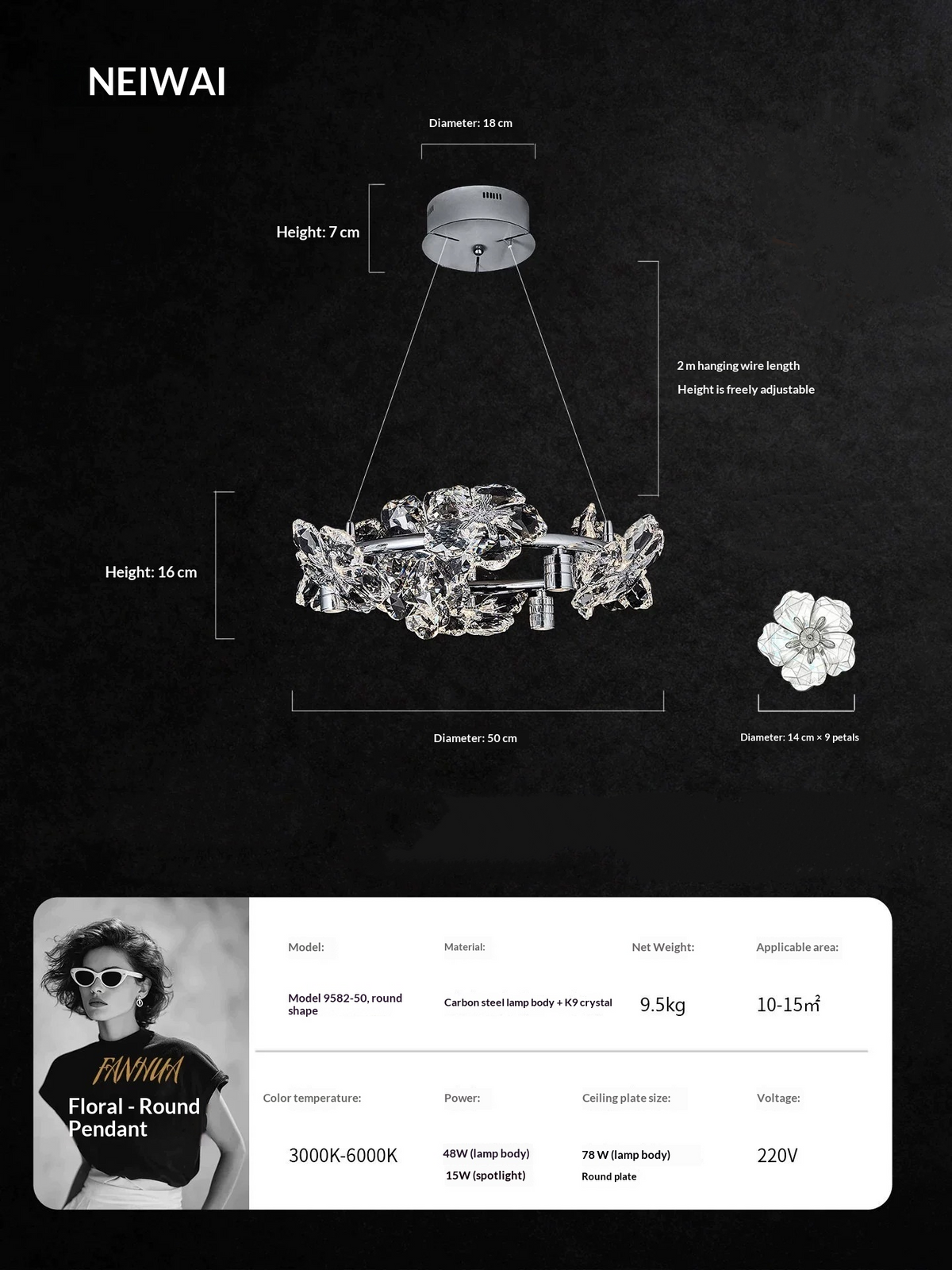 Floral Crystal Chandelier