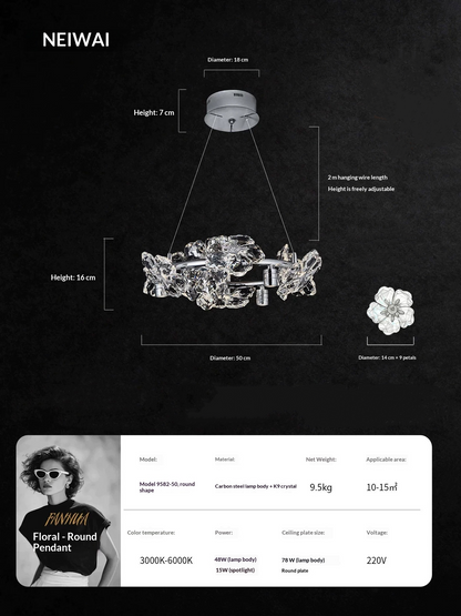 Floral Crystal Chandelier
