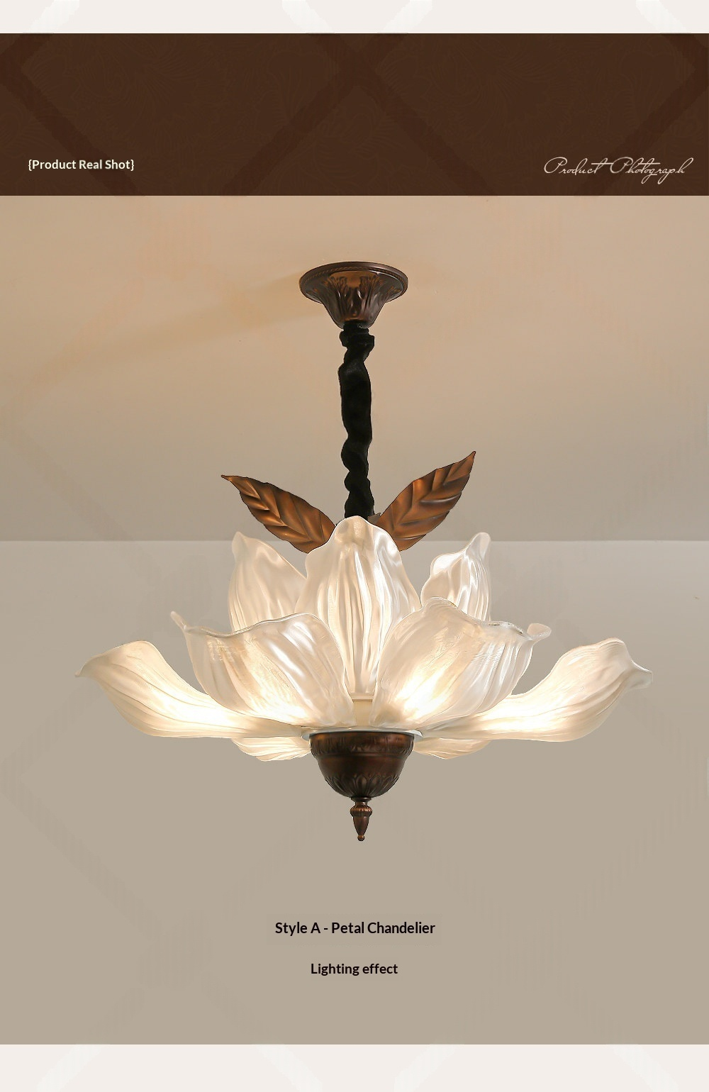 Vintage Magnolia Petal Chandelier