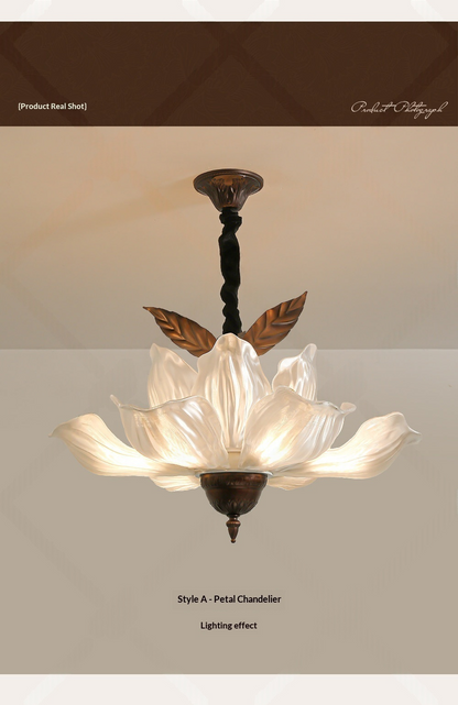 Vintage Magnolia Petal Chandelier