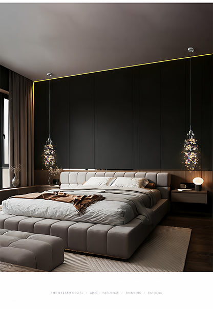 French-style luxury crystal bedside pendant light