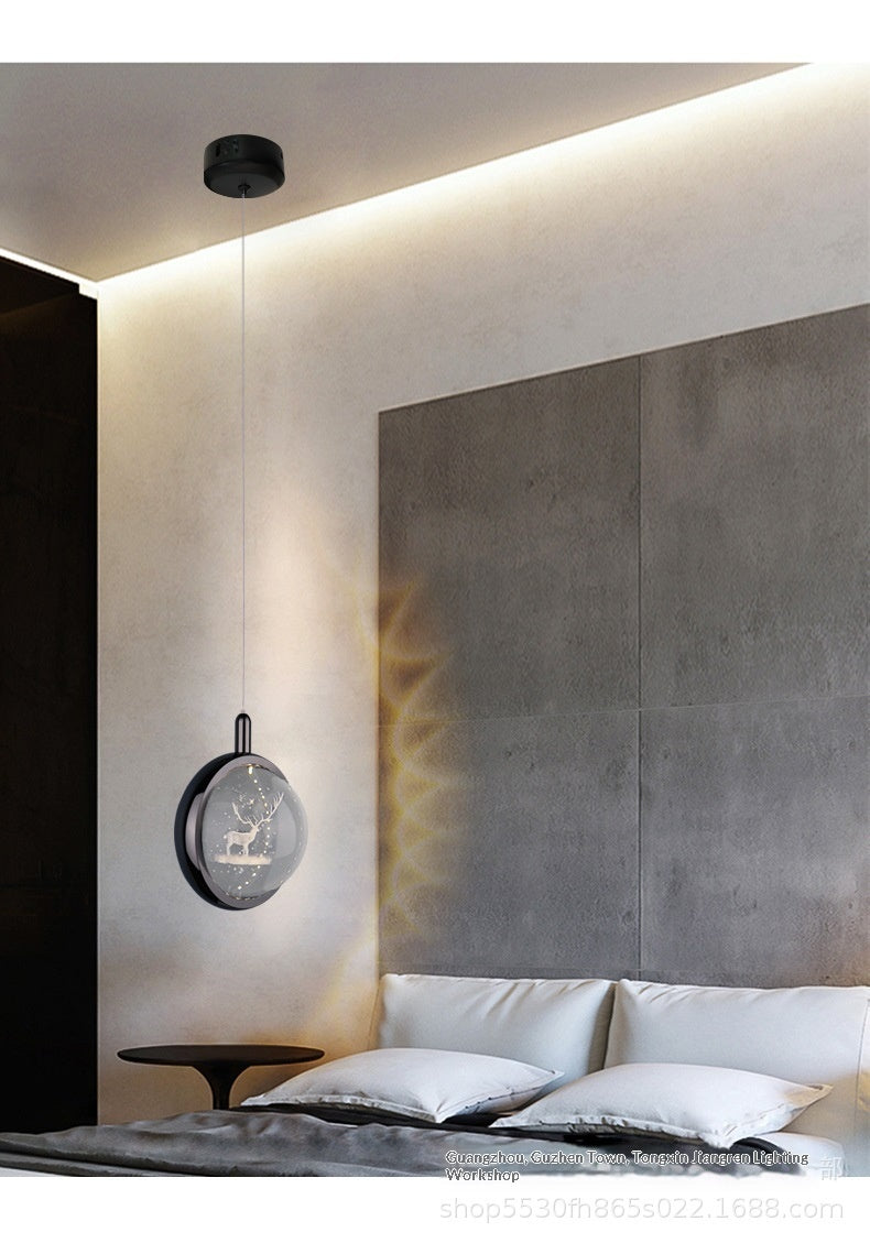 crystal ball pendant light for bedside