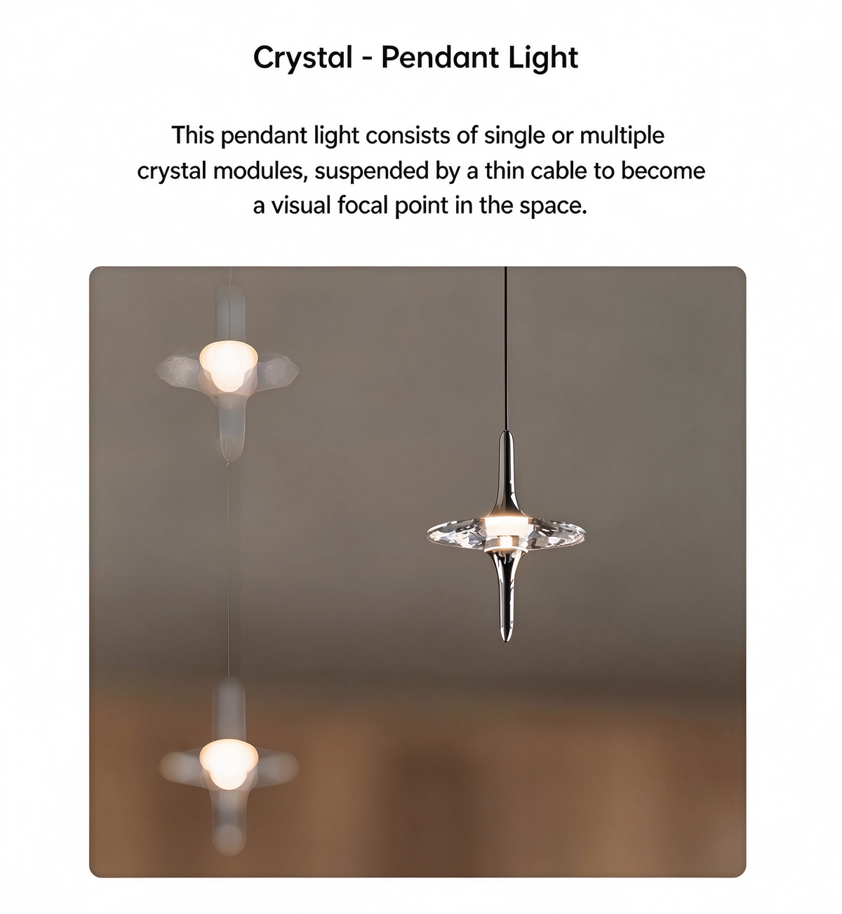 Italian-Style Luxury Crystal Bedside Pendant Light