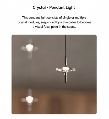 Italian-Style Luxury Crystal Bedside Pendant Light