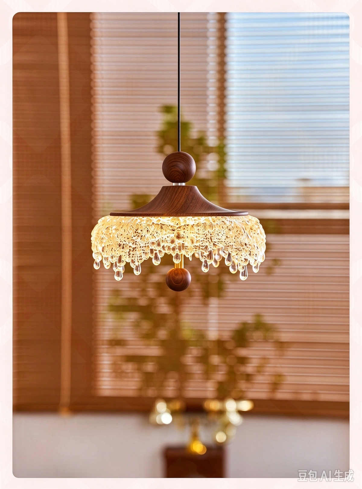 Adjustable iceberg teardrop pendant lamp