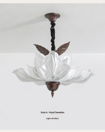 Vintage Magnolia Petal Chandelier