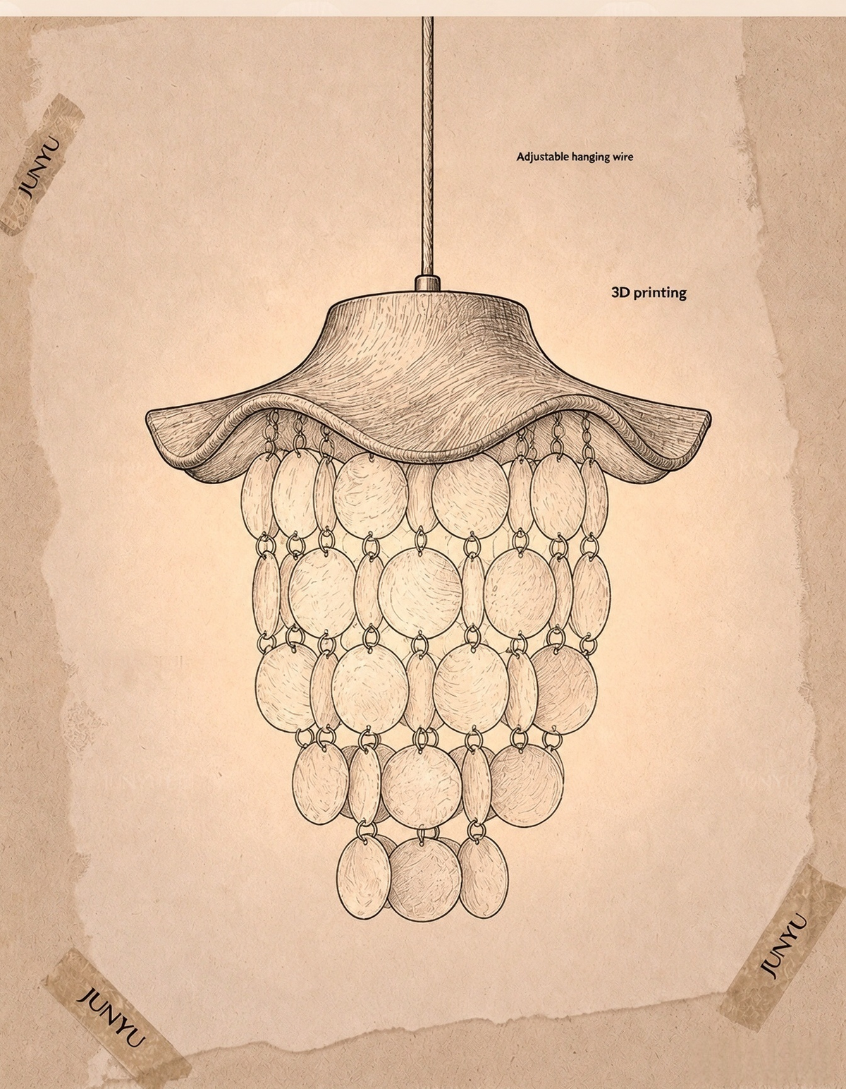Shell Wind Chime Pendant Light