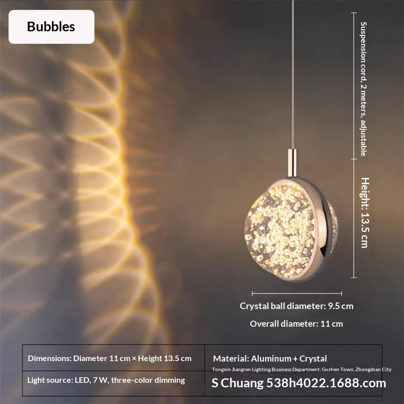 crystal ball pendant light for bedside