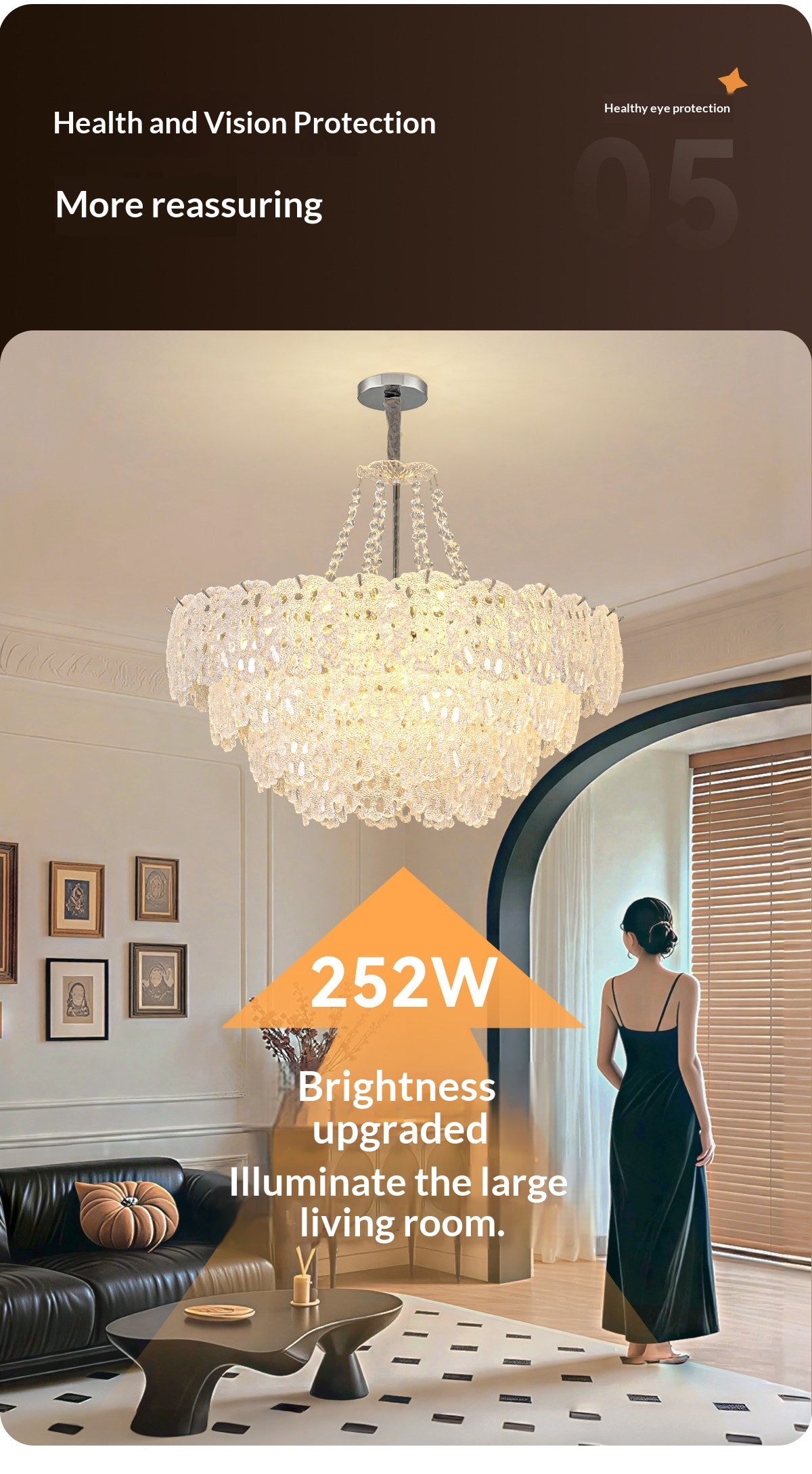 Romantic Crystal Living Room Chandelier