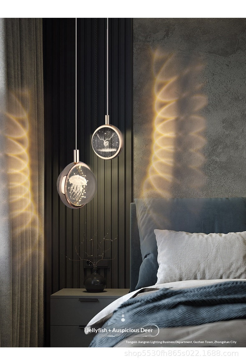 crystal ball pendant light for bedside