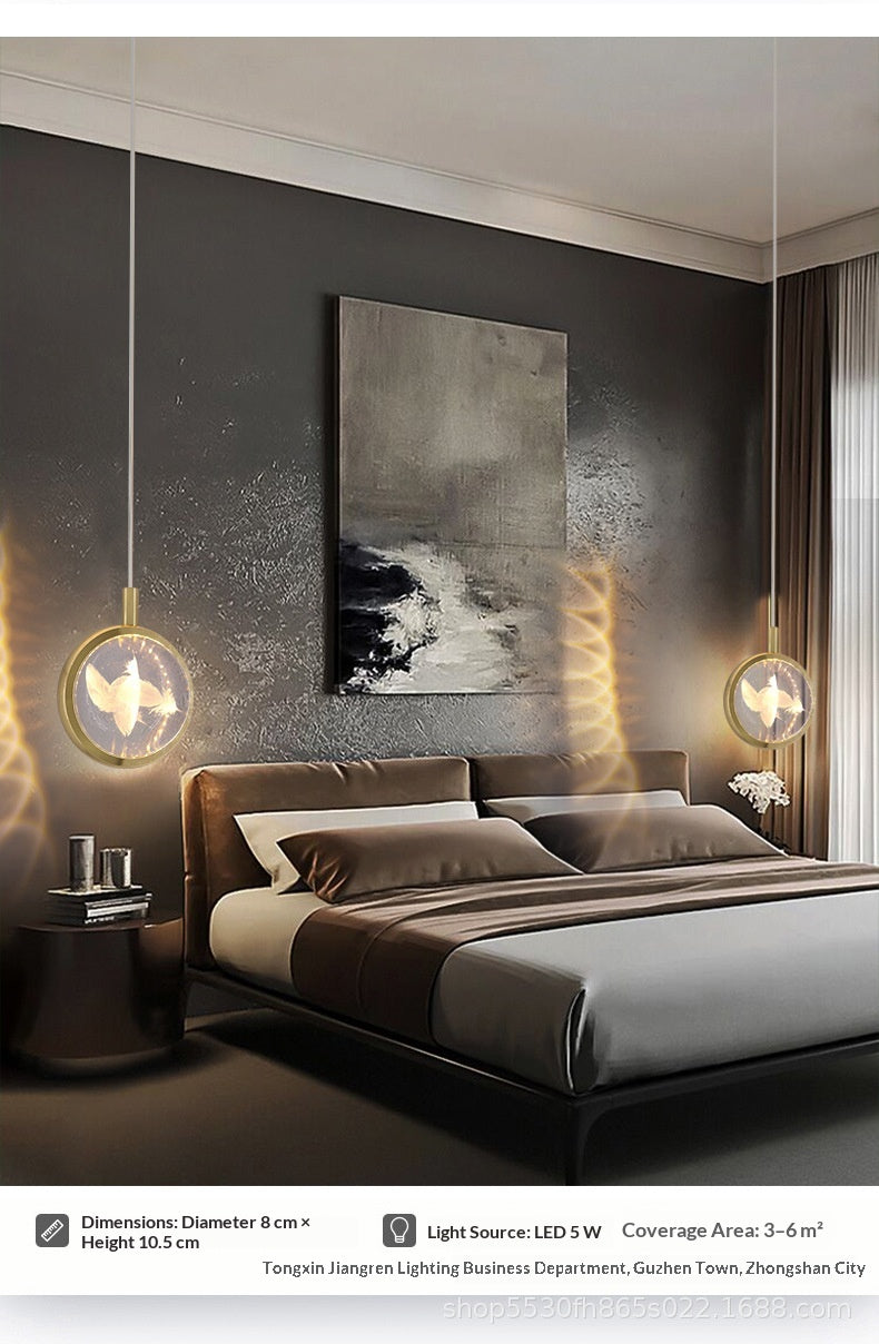 crystal ball pendant light for bedside