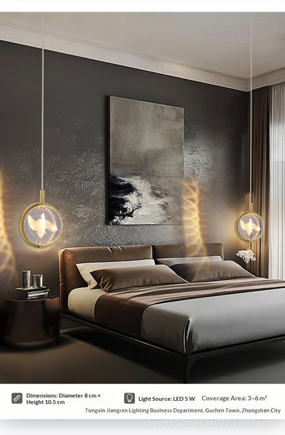crystal ball pendant light for bedside