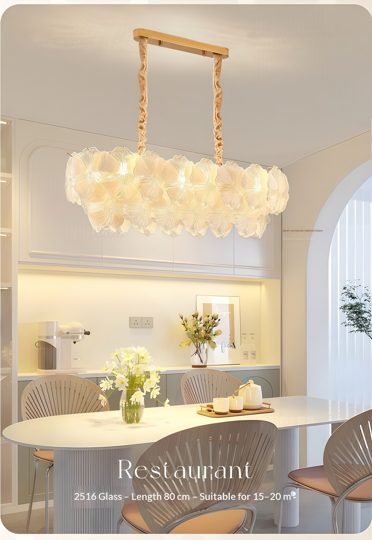 French Light Luxury Pearl Flower Chandelier