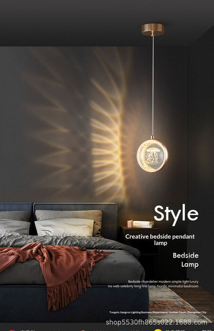 crystal ball pendant light for bedside