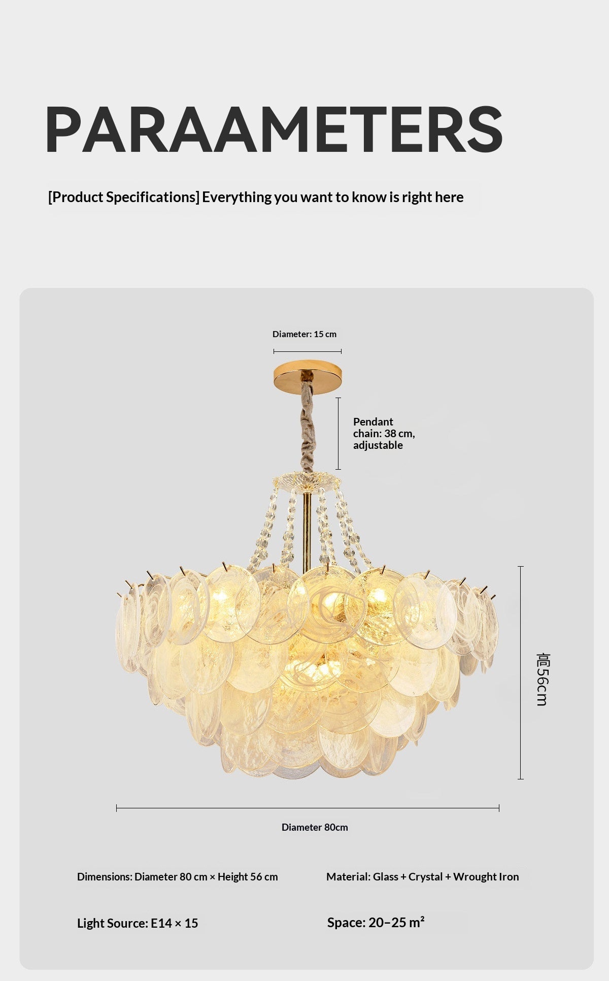 White Jade Glazed Crystal Chandelier