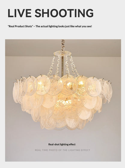 White Jade Glazed Crystal Chandelier