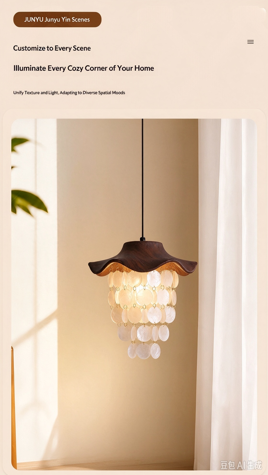 Shell Wind Chime Pendant Light