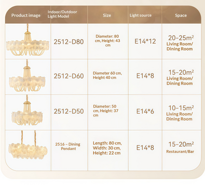 French Light Luxury Pearl Flower Chandelier