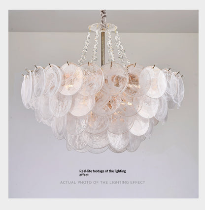 White Jade Glazed Crystal Chandelier
