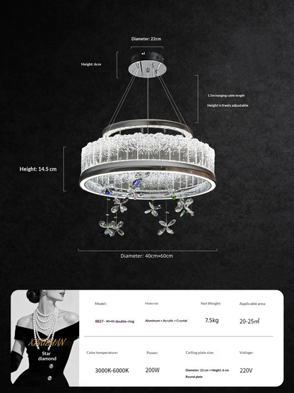 Light Luxury Butterfly Crystal Chandelier