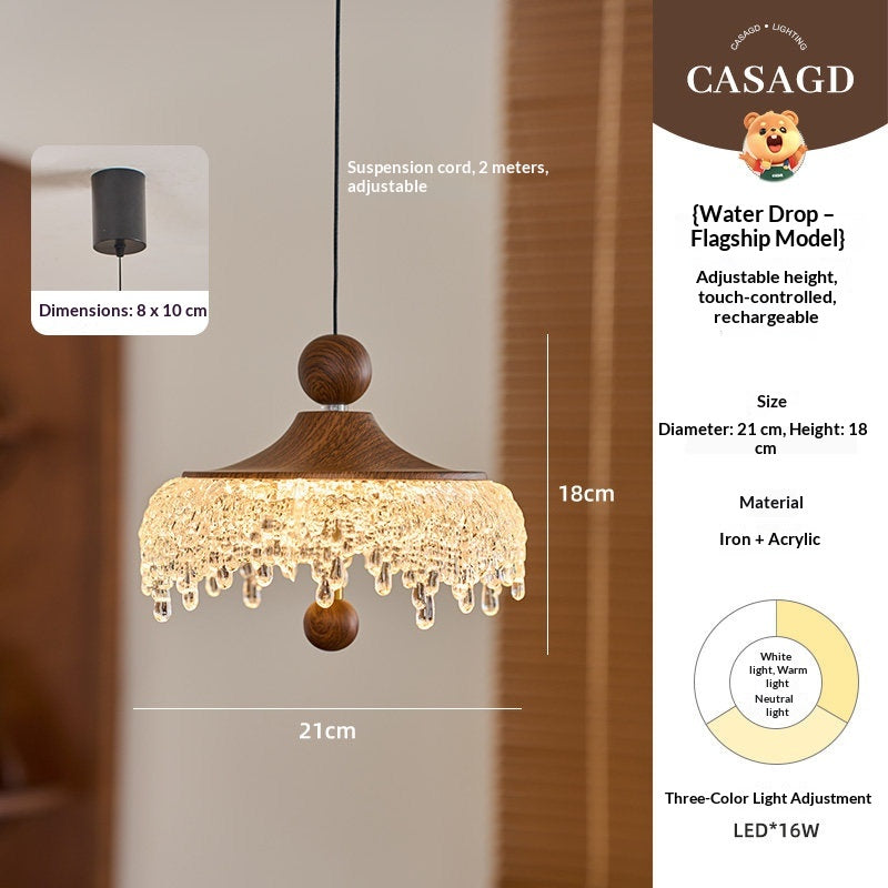 Adjustable iceberg teardrop pendant lamp