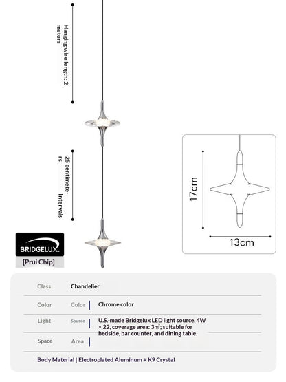 Italian-Style Luxury Crystal Bedside Pendant Light
