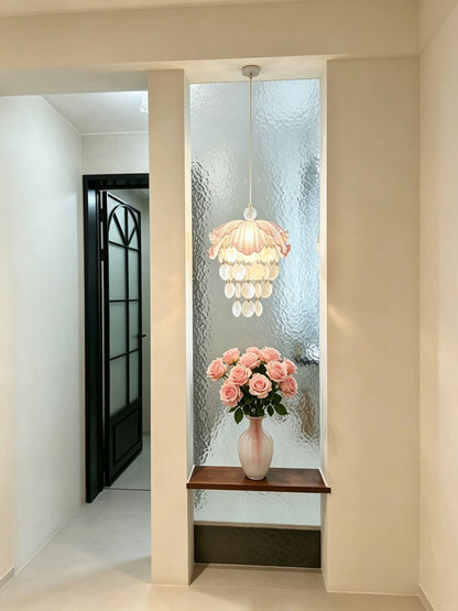 European Minimalist Princess-Style Crystal and Shell Bedside Pendant Light