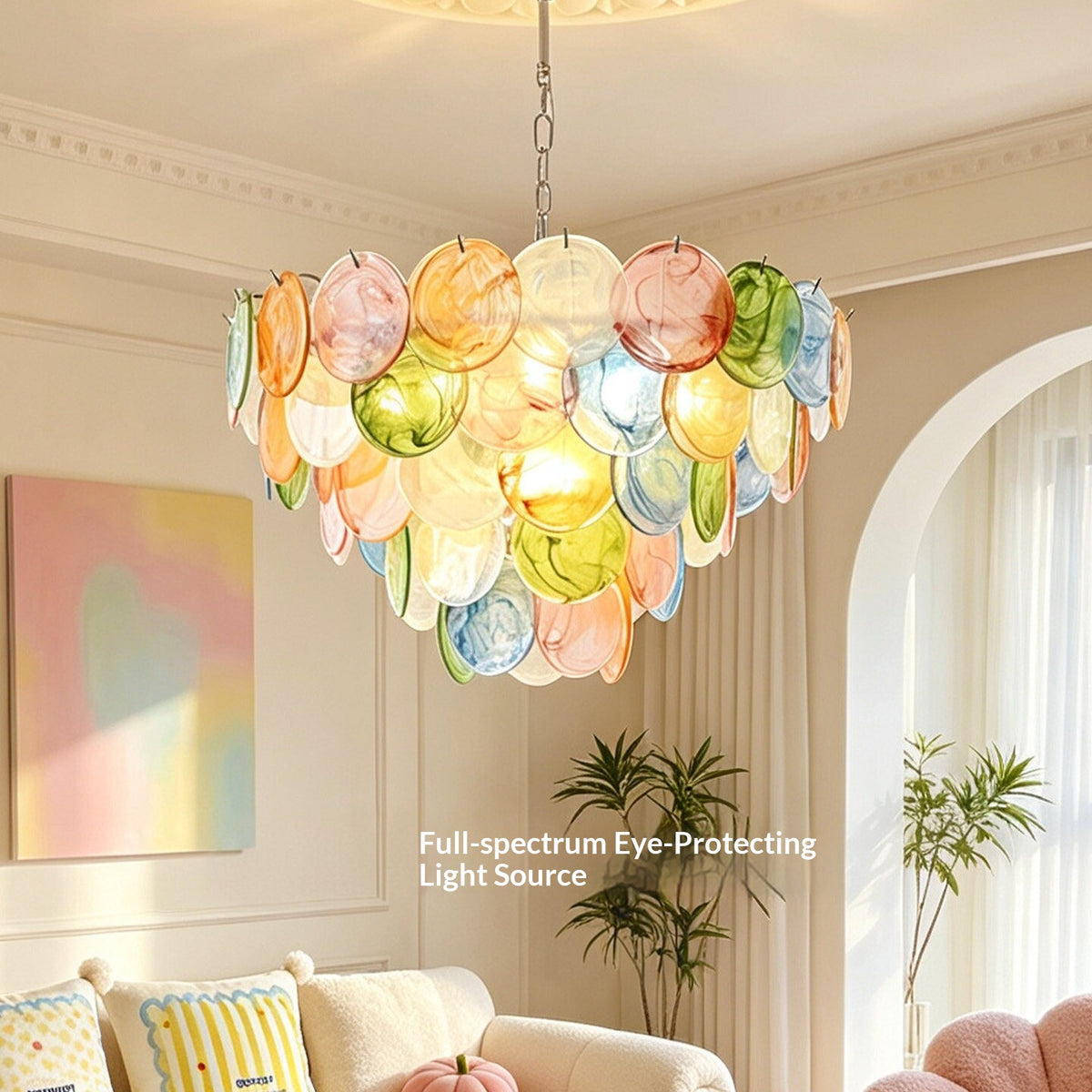 French-style colorful crystal chandelier
