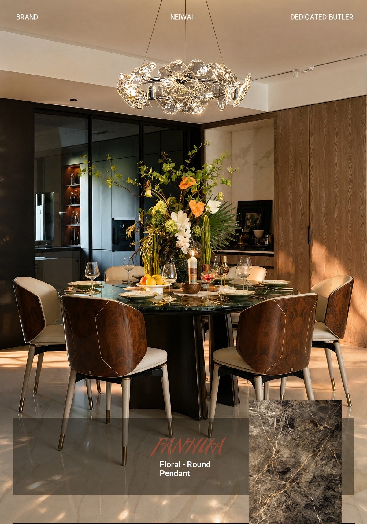 Floral Crystal Chandelier