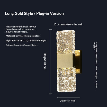 Crystal Wall Lamp for Living Room Feature Wall