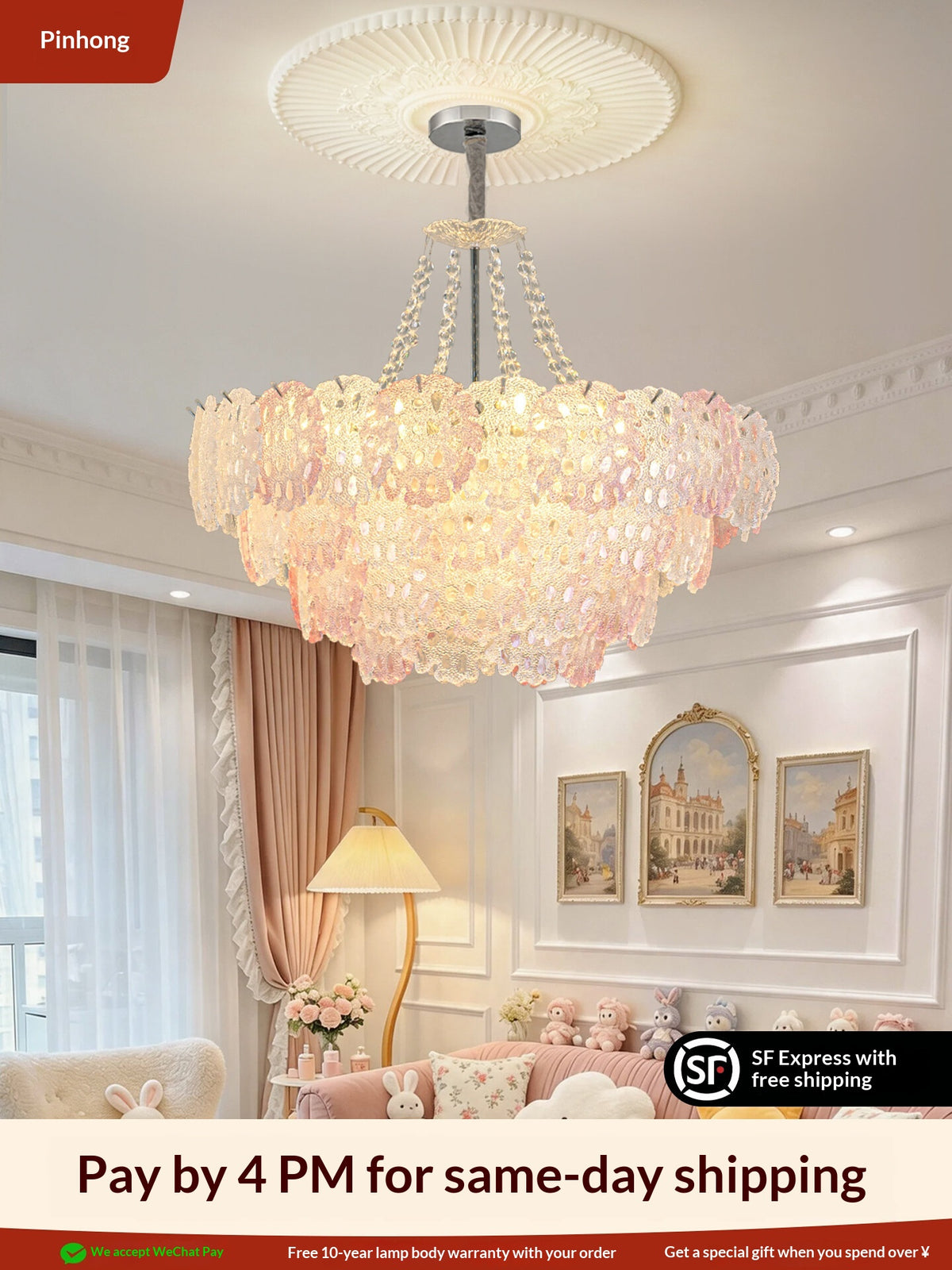 Romantic Crystal Living Room Chandelier