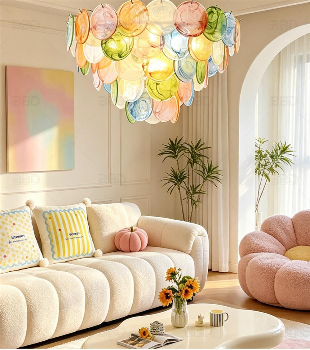 French-style colorful crystal chandelier