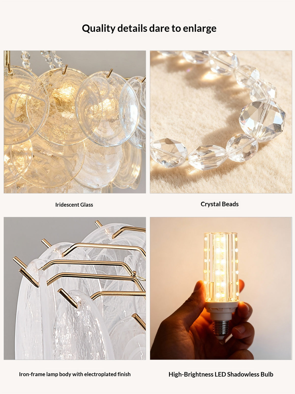 White Jade Glazed Crystal Chandelier