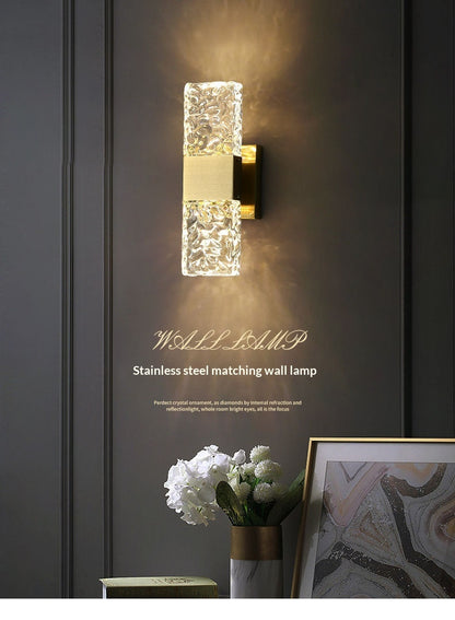 Crystal Wall Lamp for Living Room Feature Wall