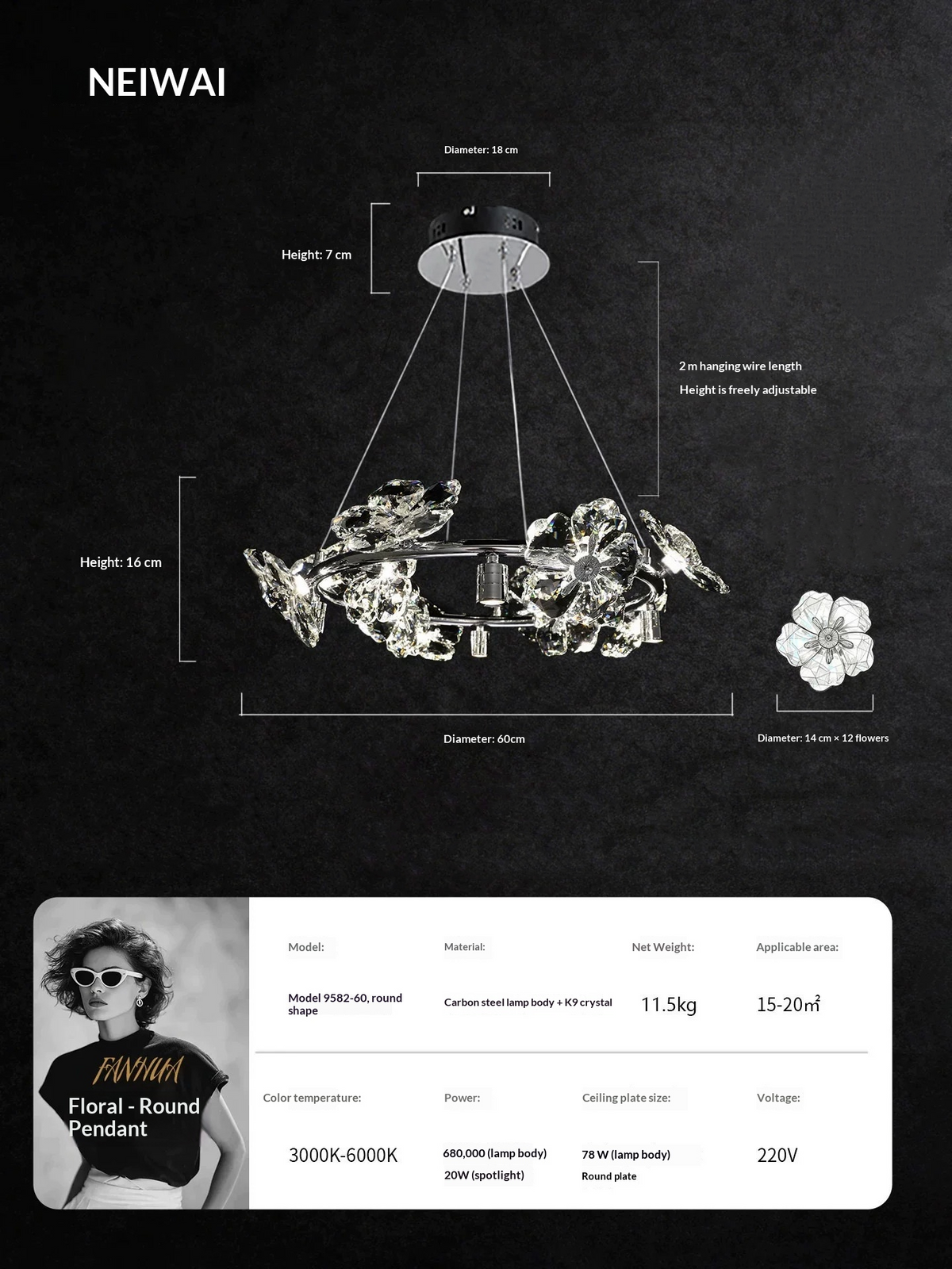 Floral Crystal Chandelier