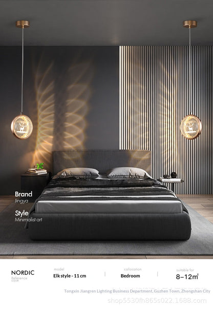 crystal ball pendant light for bedside