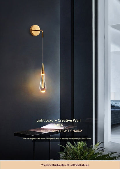 Luxury Crystal Bedside Wall Lamp