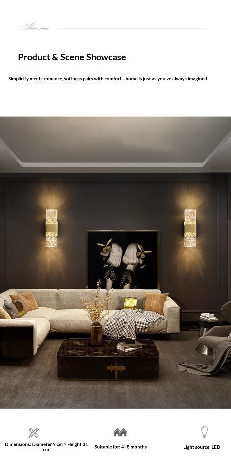 Crystal Wall Lamp for Living Room Feature Wall
