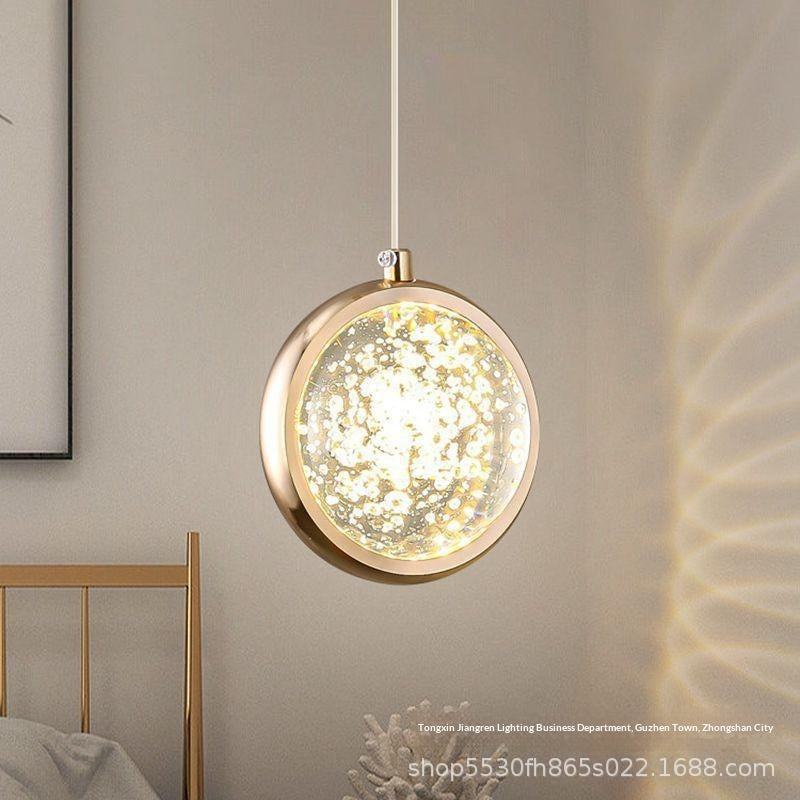 crystal ball pendant light for bedside