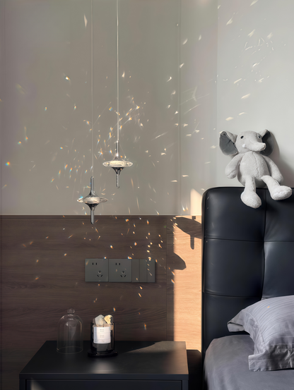 Italian-Style Luxury Crystal Bedside Pendant Light