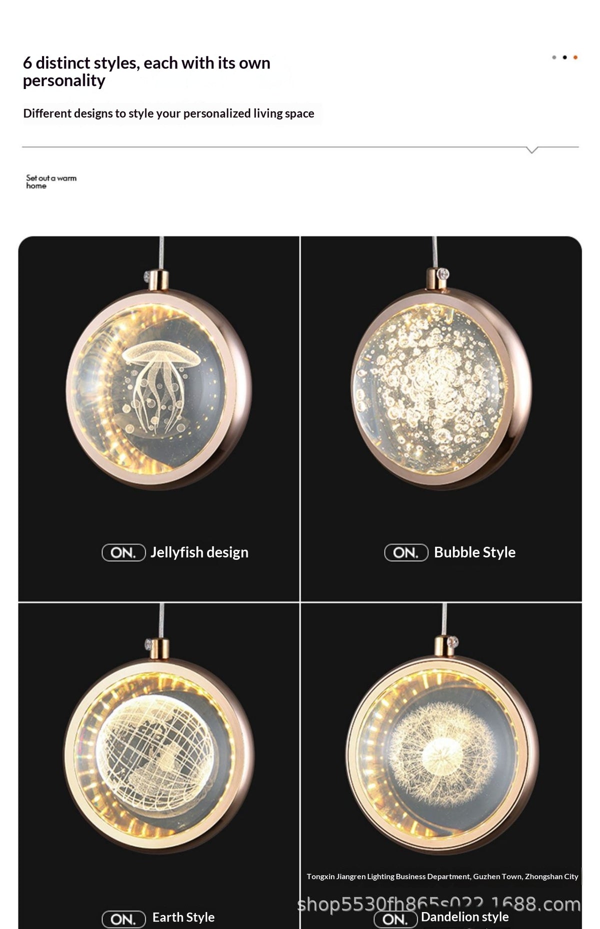 crystal ball pendant light for bedside