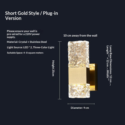 Crystal Wall Lamp for Living Room Feature Wall