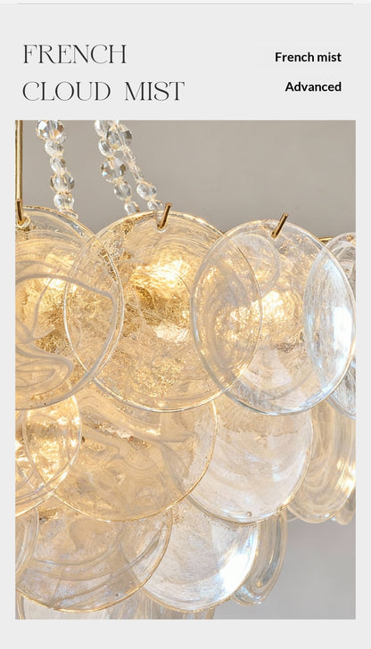 White Jade Glazed Crystal Chandelier
