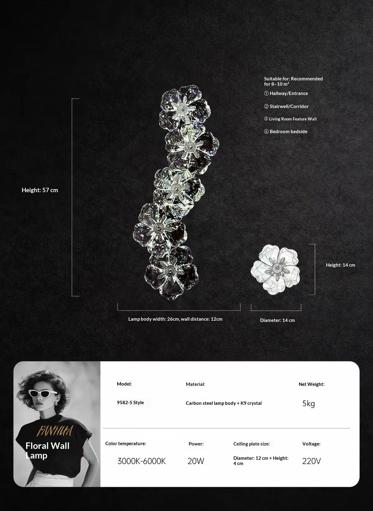 French-style luxury crystal wall lamp (2026 new model)