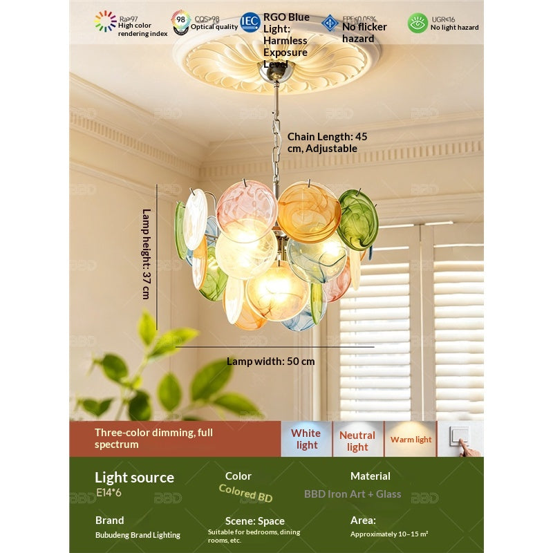 French-style colorful crystal chandelier
