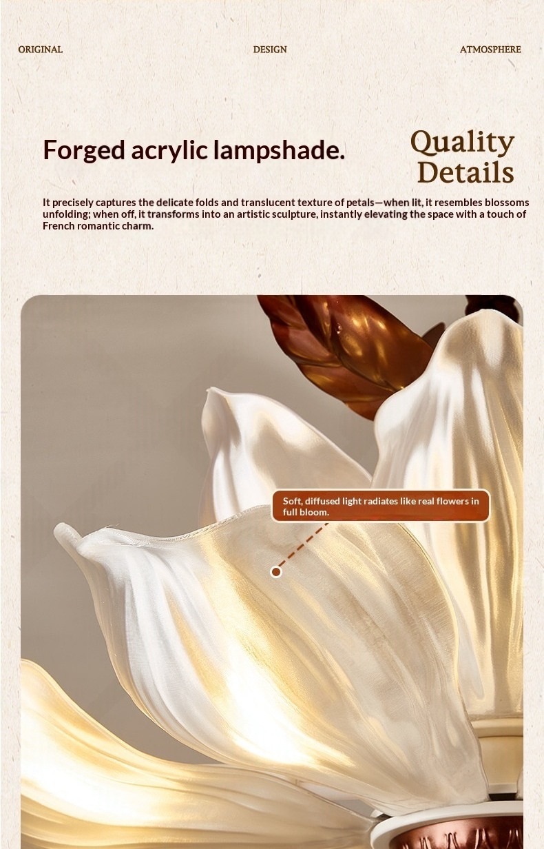 Vintage Magnolia Petal Chandelier