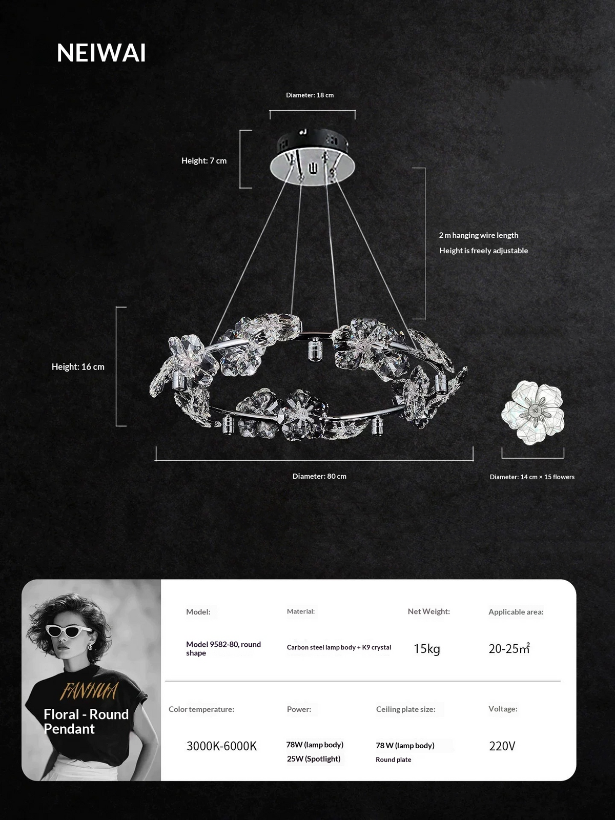 Floral Crystal Chandelier