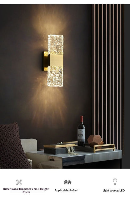 Crystal Wall Lamp for Living Room Feature Wall