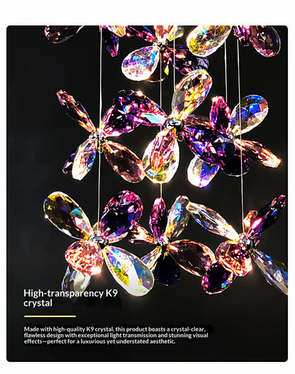 French-style luxury crystal bedside pendant light