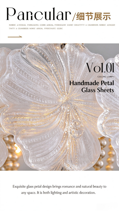 French Light Luxury Pearl Flower Chandelier